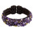 Brown Crocheted Cuff Bracelet with Amethyst Beading 'Violet Twilight'