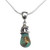 Artisanal Taxco Silver Necklace with Amazonite 'Golden Sea Currents'