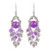 Purple Beaded Chandelier Earrings with Quartz and Glass 'Brilliant Meteor' Purple Beaded Chandelier Earrings with Quartz and Glass 'Brilliant Meteor'