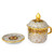 Benjarong White Teacup and Lid with Pink and Gold Flowers 'Thai Celebration' Benjarong White Teacup and Lid with Pink and Gold Flowers 'Thai Celebration'