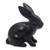 Adorable Black Bunny Sculpture Hand Carved in Suar Wood 'Cute Black Rabbit' Adorable Black Bunny Sculpture Hand Carved in Suar Wood 'Cute Black Rabbit'