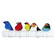 Set of 5 Brazilian Bird Ornaments for Display 'Birds in My Garden'