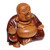 Acacia Wood Joyful Buddha Sculpture Carved by Hand in Bali 'Buddha Laughs'