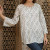 Grey and White Floral Patterned Cotton Tunic from India 'Grey Beauty' Grey and White Floral Patterned Cotton Tunic from India 'Grey Beauty'