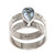 Artisan Crafted Blue Topaz and Sterling Silver Cocktail Ring 'Blue Drop'