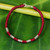 Red Cord Wristband Braided Bracelet with Silver Beads 'Beautiful Jungle in Crimson' Red Cord Wristband Braided Bracelet with Silver Beads 'Beautiful Jungle in Crimson'
