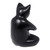 Black Cat Praying in a Yoga Pose Signed Wood Sculpture 'Black Cat Prayer' Black Cat Praying in a Yoga Pose Signed Wood Sculpture 'Black Cat Prayer'
