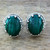 Sterling Silver and Deep Green Malachite Earrings 'Morning Forest'
