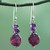 Indian Amethyst Agate and Sterling Silver Dangle Earrings 'Graceful Amethyst' Indian Amethyst Agate and Sterling Silver Dangle Earrings 'Graceful Amethyst'