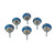 Ceramic Cabinet Knobs Floral Blue and White (Set of 6) India 'Charming Blue Flowers'