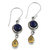 Lapis Lazuli and Citrine Sterling Silver Dangle Earrings 'Drops of Sun' Lapis Lazuli and Citrine Sterling Silver Dangle Earrings 'Drops of Sun'
