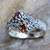 925 Silver Jewelry Garnet and Marcasite Ring from Thailand 'Baby Roses'