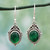 Hand Made Sterling Silver Green Onyx Dangle Earrings India 'Charming Green' Hand Made Sterling Silver Green Onyx Dangle Earrings India 'Charming Green'