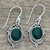 Hand Made Sterling Silver Green Onyx Dangle Earrings India 'Charming Green' Hand Made Sterling Silver Green Onyx Dangle Earrings India 'Charming Green'