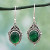 Hand Made Sterling Silver Green Onyx Dangle Earrings India 'Charming Green' Hand Made Sterling Silver Green Onyx Dangle Earrings India 'Charming Green'