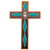 Chrysocolla Copper Bronze Wood Cross Wall Decor from Peru 'Chrysocolla Cross' Chrysocolla Copper Bronze Wood Cross Wall Decor from Peru 'Chrysocolla Cross'