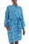 Balinese Rayon Short Cross Over Robe Blue Batik Flowers 'Gorgeous in Cerulean' Balinese Rayon Short Cross Over Robe Blue Batik Flowers 'Gorgeous in Cerulean'