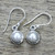 Sterling Silver Cultured Pearl Dangle Earrings from India 'Purest Love' Sterling Silver Cultured Pearl Dangle Earrings from India 'Purest Love'