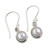 Sterling Silver Cultured Pearl Dangle Earrings from India 'Purest Love' Sterling Silver Cultured Pearl Dangle Earrings from India 'Purest Love'