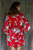 Floral Rayon Robe in Candy Apple and Ivory from Indonesia 'Holy Jasmine' Floral Rayon Robe in Candy Apple and Ivory from Indonesia 'Holy Jasmine'