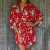 Floral Rayon Robe in Candy Apple and Ivory from Indonesia 'Holy Jasmine' Floral Rayon Robe in Candy Apple and Ivory from Indonesia 'Holy Jasmine'