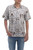 Men's Brown & White Short Sleeve Cotton Batik Button Shirt 'Continuous Love'