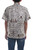 Men's Brown & White Short Sleeve Cotton Batik Button Shirt 'Continuous Love'