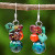 Beaded Dangle Earrings with Garnet and Carnelian 'Tropical Oasis' Beaded Dangle Earrings with Garnet and Carnelian 'Tropical Oasis'