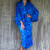 Blue Rayon Long Robe with Bamboo Batik Print from Indonesia 'Bamboo Blue' Blue Rayon Long Robe with Bamboo Batik Print from Indonesia 'Bamboo Blue'