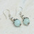 Aqua Aventurine and Cultured Pearl Dangle Earrings 'Crowning Glory'