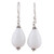 Sterling Silver and White Agate Dangle Earrings from India 'Pure Wonder'