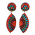 Colorful Ceramic Dangle Earrings by Indian Artisans 'Aztec Colors'
