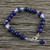 Thai Lapis Lazuli and Sterling Silver Beaded Bracelet 'Floral Deep' Thai Lapis Lazuli and Sterling Silver Beaded Bracelet 'Floral Deep'