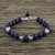 Thai Lapis Lazuli and Sterling Silver Beaded Bracelet 'Floral Deep' Thai Lapis Lazuli and Sterling Silver Beaded Bracelet 'Floral Deep'