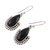 Handmade Onyx and Sterling Silver Dangle Earrings from India 'Magical Night'