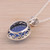 Eight Carat Chalcedony and Sterling Silver Pendant Necklace 'Blue Serenity'
