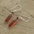 Carnelian and Sterling Silver Dangle Earrings from India 'Orange Allure' Carnelian and Sterling Silver Dangle Earrings from India 'Orange Allure'