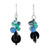 Onyx Multi-Gemstone Dangle Earrings from Thailand 'Tidal Wave in Blue' Onyx Multi-Gemstone Dangle Earrings from Thailand 'Tidal Wave in Blue'