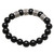 Onyx and 925 Silver Beaded Stretch Bracelet from Bali 'Shrine Shadow' Onyx and 925 Silver Beaded Stretch Bracelet from Bali 'Shrine Shadow'