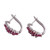 Red Ruby and Sterling Silver Half Hoop Earrings from India 'Red Hyacinth' Red Ruby and Sterling Silver Half Hoop Earrings from India 'Red Hyacinth'