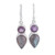 Labradorite and Amethyst Dangle Earrings from India 'Dazzling Alliance'