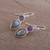 Labradorite and Amethyst Dangle Earrings from India 'Dazzling Alliance'