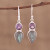 Labradorite and Amethyst Dangle Earrings from India 'Dazzling Alliance'