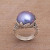 Purple Cultured Pearl Cocktail Ring from Bali 'Moonlight Bloom in Purple' Purple Cultured Pearl Cocktail Ring from Bali 'Moonlight Bloom in Purple'