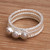925 Sterling Silver Cultured Pearl Stacking Rings (Set of 4) 'United Moons'