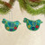 2 Caribbean Blue Ceramic Handcrafted and Painted Ornaments 'Blue Floral Dove' 2 Caribbean Blue Ceramic Handcrafted and Painted Ornaments 'Blue Floral Dove'