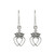 Thai Sterling Silver Dangle Earrings with Crowns and Hearts 'Crowned Hearts'