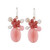 Handmade Pink Quartz Beaded Dangle Earrings from Thailand 'Blossom Blush'