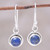 Round Lapis Lazuli Dangle Earrings from India 'Adorable Moon in Deep Blue' Round Lapis Lazuli Dangle Earrings from India 'Adorable Moon in Deep Blue'
