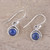 Round Lapis Lazuli Dangle Earrings from India 'Adorable Moon in Deep Blue' Round Lapis Lazuli Dangle Earrings from India 'Adorable Moon in Deep Blue'